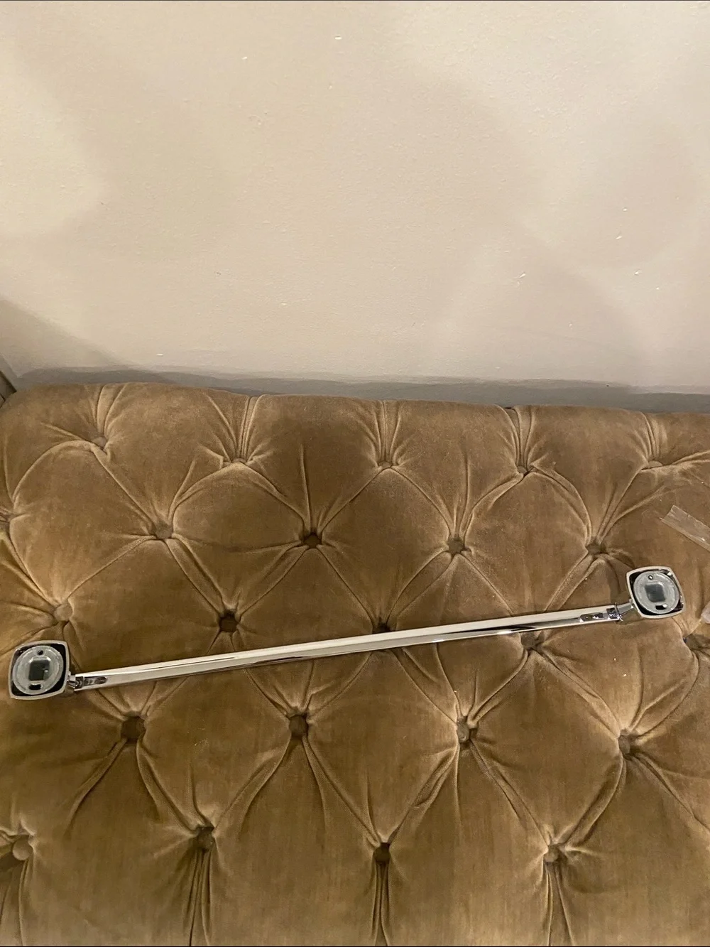 Polished Silver Wall Hook Bar - Modern Single Rail 26in long